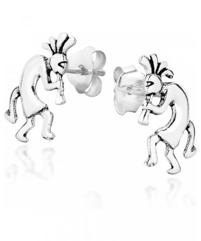 Native American Style Kokopelli .925 Sterling Silver Stud Earrings | Native American Jewelry for Women | Sterling Silver Stud...