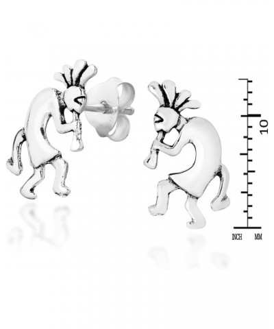 Native American Style Kokopelli .925 Sterling Silver Stud Earrings | Native American Jewelry for Women | Sterling Silver Stud...