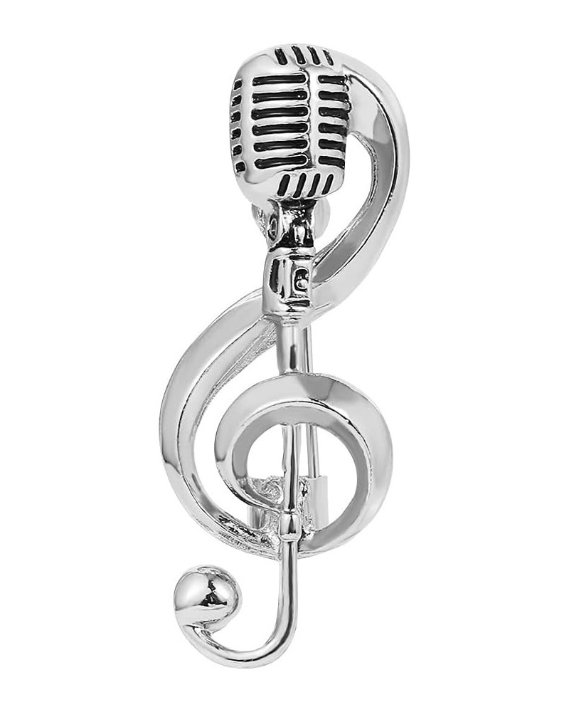 Microphone Music Note Brooch Pins Broches Elegant Music Notes Brooch Pins Jewelry Microphone Shape Brooches Club Badge Rock B...