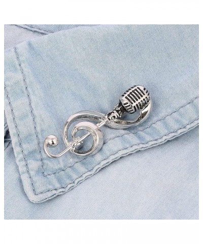 Microphone Music Note Brooch Pins Broches Elegant Music Notes Brooch Pins Jewelry Microphone Shape Brooches Club Badge Rock B...