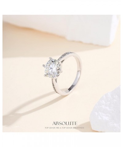 ABSOLUTE Moissanite Rings for Womens Engagement Rings Gift For Her Sunflower Rings 925 Sterling Silver Rings And Anniversary ...