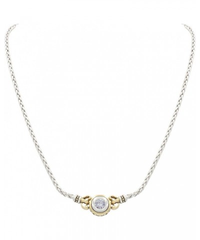 Beautiful Beijos 6MM Cubic-Zirconia Single Stone 16" Necklace White $57.35 Necklaces