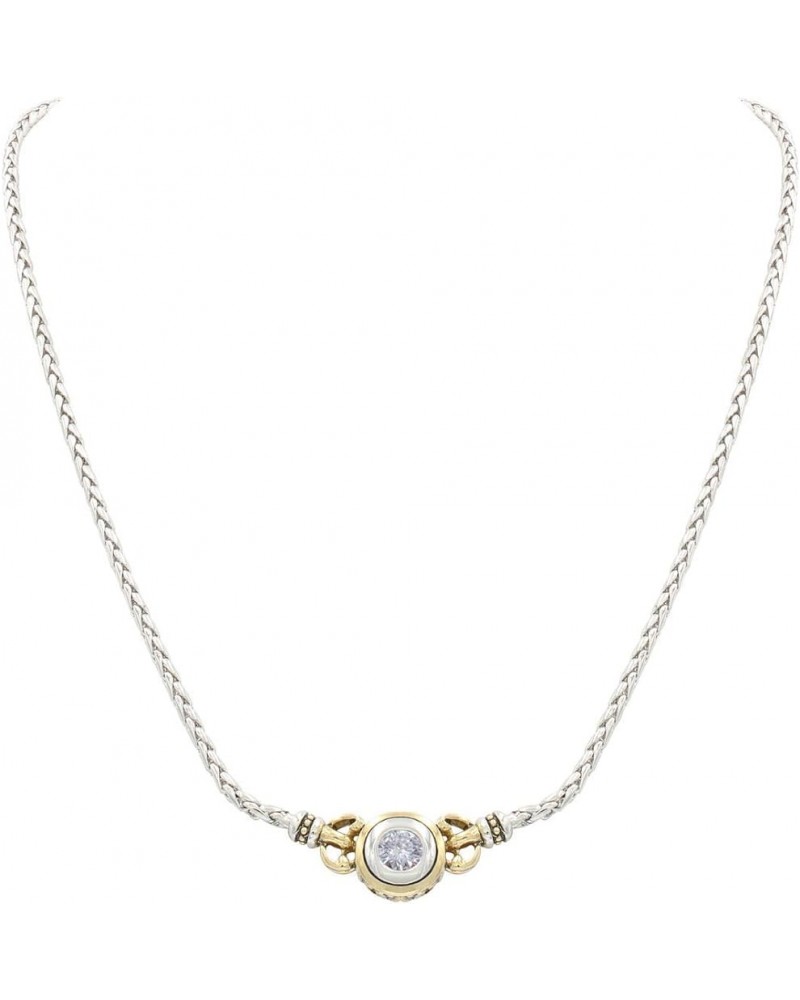 Beautiful Beijos 6MM Cubic-Zirconia Single Stone 16" Necklace White $57.35 Necklaces