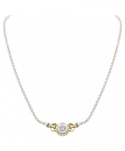 Beautiful Beijos 6MM Cubic-Zirconia Single Stone 16" Necklace White $57.35 Necklaces