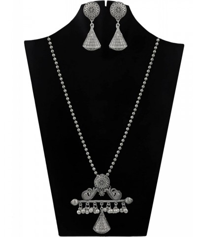 Ethnic Antique Designer Indian Afghani Traditional Silver Oxidized Chain Long Necklace Jewelry Women Girls $11.88 Necklaces