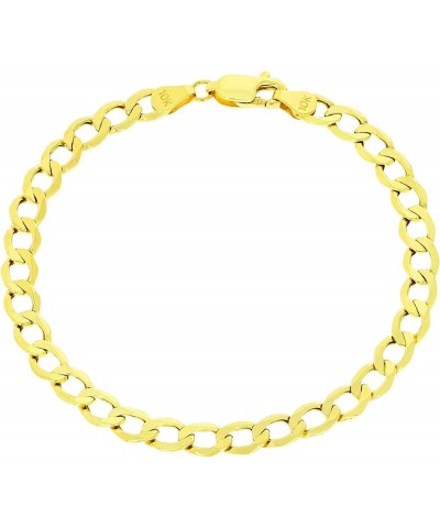 10k Yellow Gold 5.5mm Cuban Curb Link Chain Bracelet, Womens Mens Jewelry 7" 7.5" 8" 8.5" 9 Yellow 7 $88.92 Bracelets