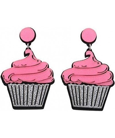 Cupcake Earrings For Womens Ladies Teens Girls Big Cute Yummy Dangle Muffin Sweets Dessert Sweet Jewelry $6.94 Earrings