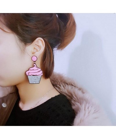 Cupcake Earrings For Womens Ladies Teens Girls Big Cute Yummy Dangle Muffin Sweets Dessert Sweet Jewelry $6.94 Earrings