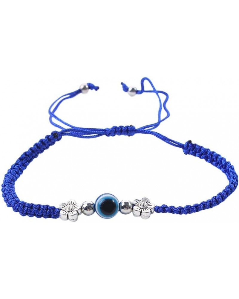 Evil Eye Bracelet Friendship Couple Hand Rope Flower Tortoise Elephant Woven For Women Blue flower $3.41 Bracelets