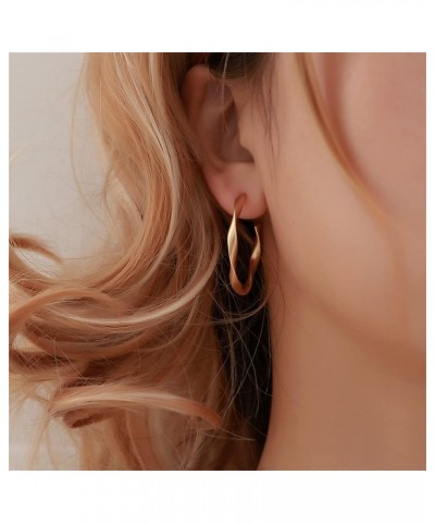 Gold Plated Hoop Earrings for Women Round Hoops Earrings Hypoallergenic High Polished Statement Jewelry Gift for Women Teen G...