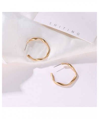 Gold Plated Hoop Earrings for Women Round Hoops Earrings Hypoallergenic High Polished Statement Jewelry Gift for Women Teen G...