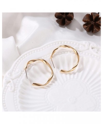 Gold Plated Hoop Earrings for Women Round Hoops Earrings Hypoallergenic High Polished Statement Jewelry Gift for Women Teen G...