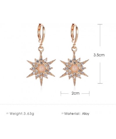 Crystal Star Earrings Starburst Stud Earrings Women Girl's Sparkling Jewelry silver-hoop $7.94 Earrings