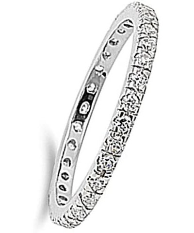 CHOOSE YOUR COLOR Sterling Silver Eternity Ring Clear $13.43 Rings