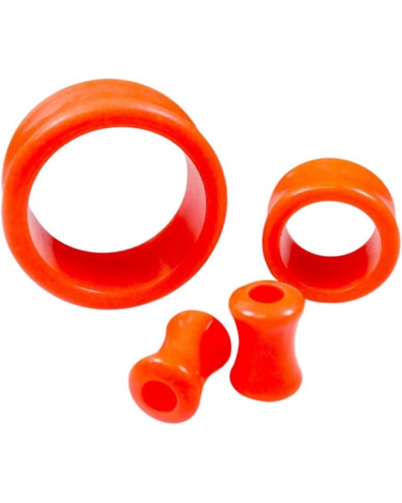 PAIR of Solid Orange Acrylic Ear Tunnels/Plugs - Earlet Body Jewelry - 3mm thru 30mm! 1&1/8" (28mm) $9.27 Body Jewelry