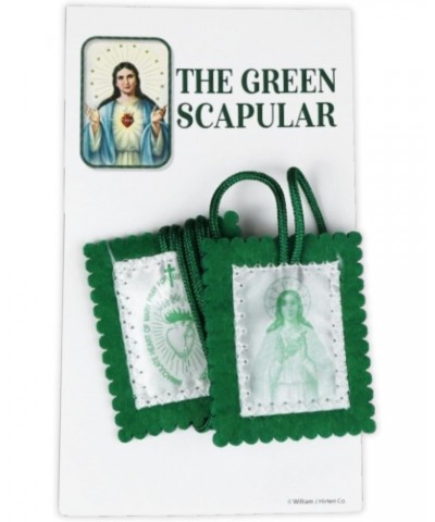 Green Catholic Scapular with Instructional Pamphlet, Features Immaculate Heart and Blessed Virgin Mary Icons, 22 Inches $10.9...