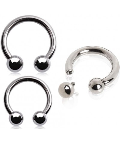 G23 Implant Grade Titanium Internally Threaded Horseshoe Circular Barbell 14GA / Diameter: 10mm (3/8") $8.46 Body Jewelry