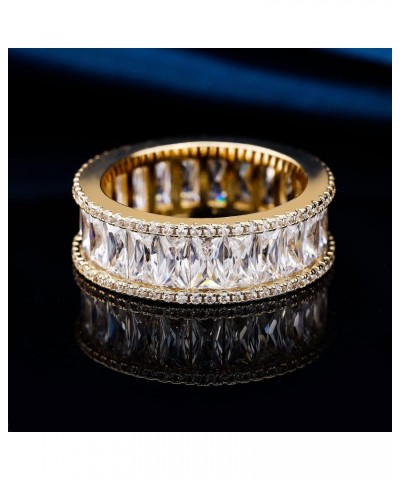 18K Yellow Gold Plated Eternity Rings for Women Cubic Zirconia Wedding Promise Engagement Band Size 5-10 $12.59 Rings