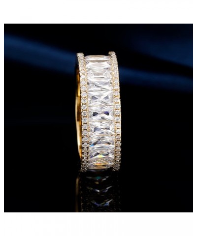 18K Yellow Gold Plated Eternity Rings for Women Cubic Zirconia Wedding Promise Engagement Band Size 5-10 $12.59 Rings