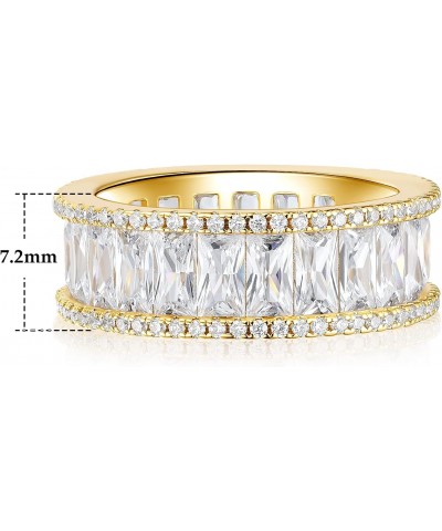 18K Yellow Gold Plated Eternity Rings for Women Cubic Zirconia Wedding Promise Engagement Band Size 5-10 $12.59 Rings