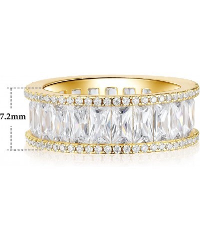 18K Yellow Gold Plated Eternity Rings for Women Cubic Zirconia Wedding Promise Engagement Band Size 5-10 $12.59 Rings