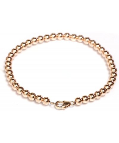 14k Gold Beaded Ball Bracelet with Lobster Clasp 5 mm Beads 6" to 8.5 Rose Gold 6.5 Inches $140.60 Bracelets