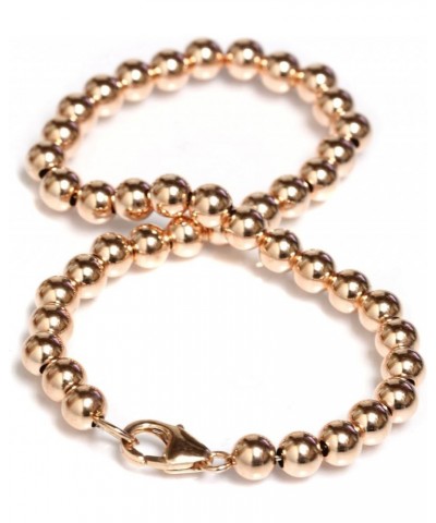 14k Gold Beaded Ball Bracelet with Lobster Clasp 5 mm Beads 6" to 8.5 Rose Gold 6.5 Inches $140.60 Bracelets