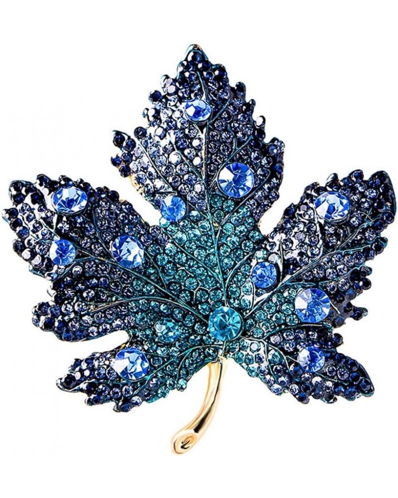 Rhinestone Big Maple Leaf Brooch Pin for Women Men Fashion Crystal Delicate Wedding Fall Party Brooches Lapel Pins Elegant Dr...