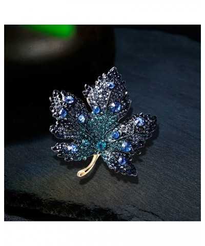 Rhinestone Big Maple Leaf Brooch Pin for Women Men Fashion Crystal Delicate Wedding Fall Party Brooches Lapel Pins Elegant Dr...