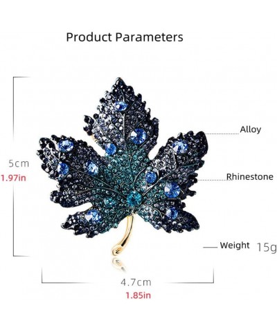 Rhinestone Big Maple Leaf Brooch Pin for Women Men Fashion Crystal Delicate Wedding Fall Party Brooches Lapel Pins Elegant Dr...