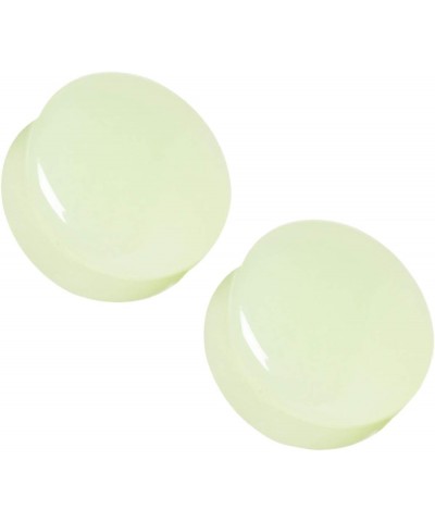 Natural Glow in the Dark Moonstone Saddle Plugs, Sold as a Pair 8mm (0GA) $10.91 Body Jewelry