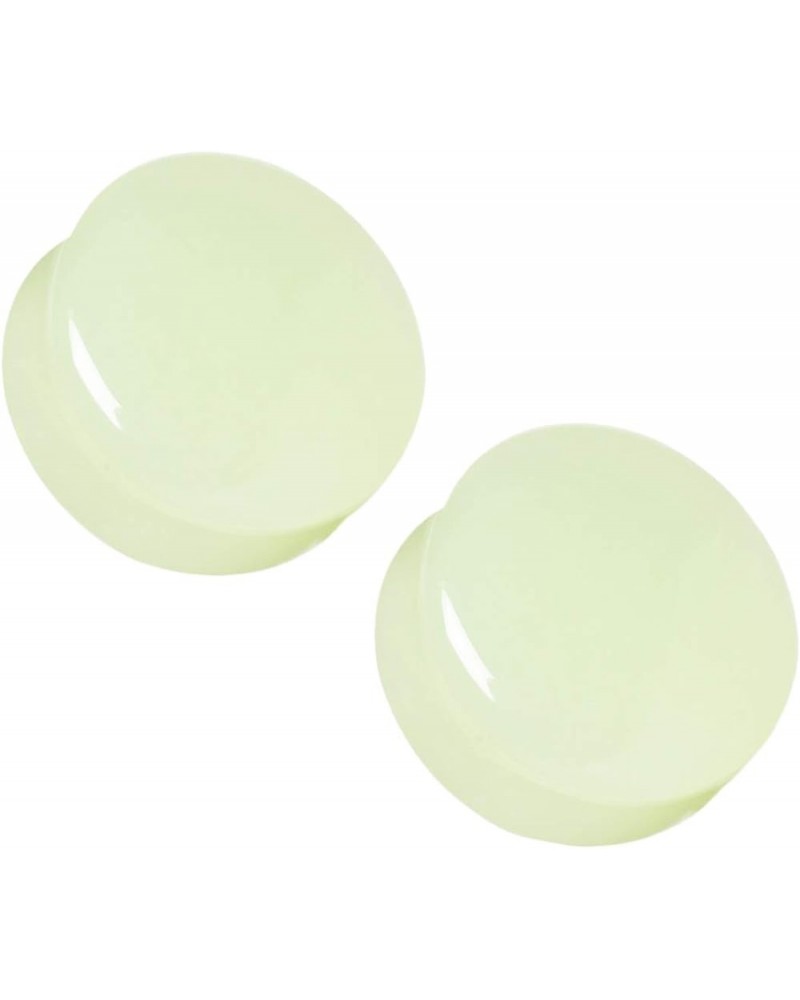 Natural Glow in the Dark Moonstone Saddle Plugs, Sold as a Pair 8mm (0GA) $10.91 Body Jewelry