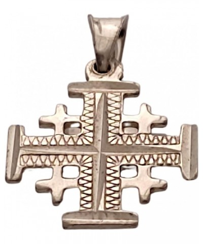 Sterling Silver (925) Jerusalem Crusader's cross Pendant Handcrafted in the Holy Land. Engraved by diamond cutting machine. $...