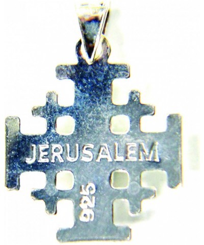 Sterling Silver (925) Jerusalem Crusader's cross Pendant Handcrafted in the Holy Land. Engraved by diamond cutting machine. $...