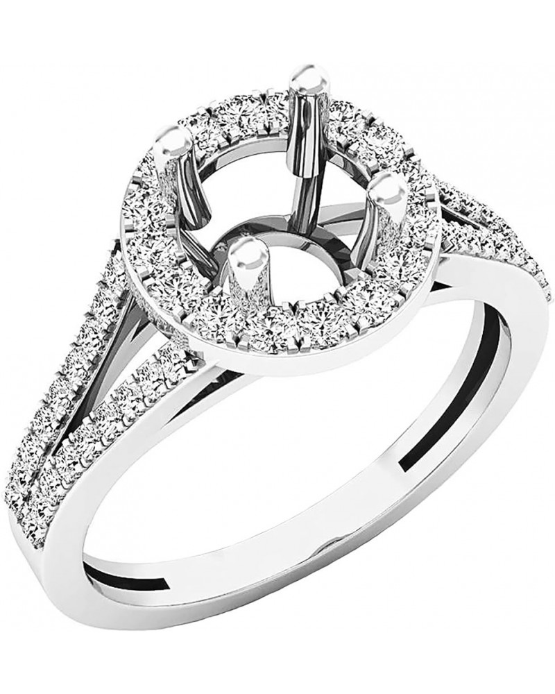 0.45 Carat (ctw) Round White Diamond Split Shank Semi Mount Engagement Ring for Her in 14K Gold 7.5 White Gold $244.75 Rings