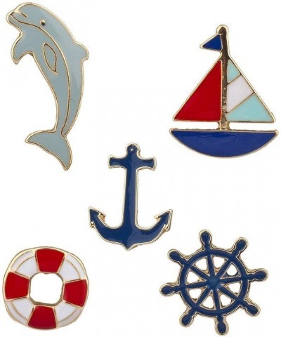 Goldtone Nautical Shipwreck Sailor Anchor Brooch Pin Set (5pc) $7.92 Brooches & Pins