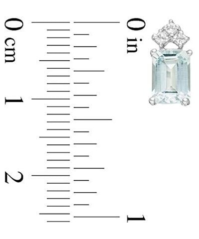 2 CT Emerald Cut Created Aquamarine Solitaire Stud Earrings 14k White Gold Finish $26.65 Earrings