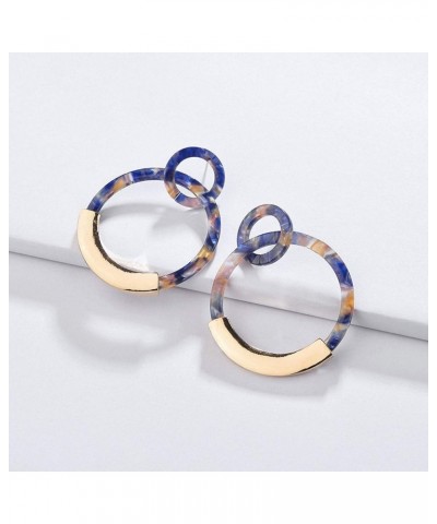 Acrylic Drop Earring Women Multicolor Statement Marble Earring Acetate Earrings White $11.01 Earrings