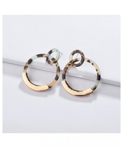 Acrylic Drop Earring Women Multicolor Statement Marble Earring Acetate Earrings White $11.01 Earrings