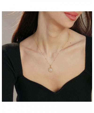 Layered Necklaces for Women 925 Sterling Silver Flower Necklace with Cubic Zirconia, Dainty Circle Jewelry for Her $26.94 Nec...