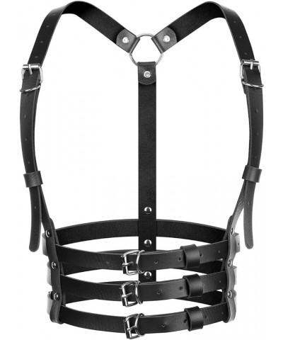 Punk Waist Leather Chain Belt Harness Strappy Adjustable Body Accessories Three Belt $11.39 Body Jewelry