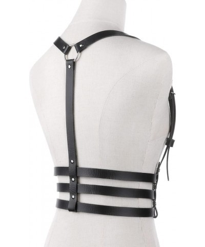 Punk Waist Leather Chain Belt Harness Strappy Adjustable Body Accessories Three Belt $11.39 Body Jewelry