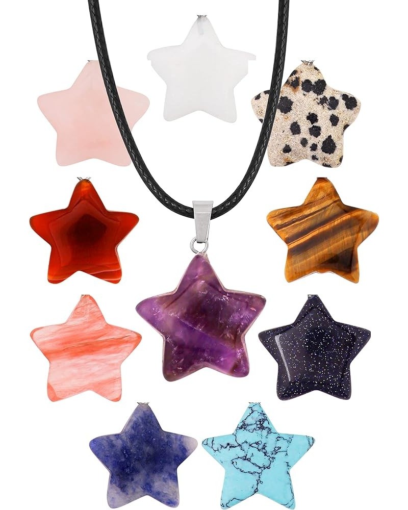 Star Cord Choker Necklace for Girls Women, 90s Y2K Aesthetic Jewelry Amethyst $7.66 Necklaces