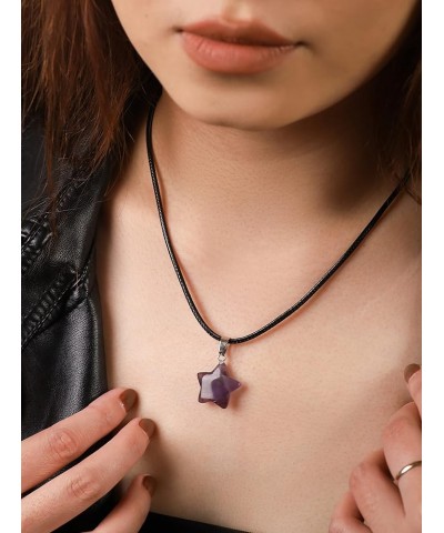 Star Cord Choker Necklace for Girls Women, 90s Y2K Aesthetic Jewelry Amethyst $7.66 Necklaces