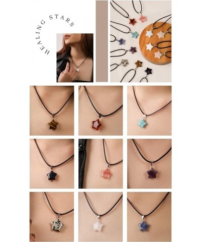 Star Cord Choker Necklace for Girls Women, 90s Y2K Aesthetic Jewelry Amethyst $7.66 Necklaces