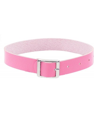 Choker Necklace for Women Girls 4 Adjustable Belt Cool Gothic PU Collar Pink $6.26 Necklaces