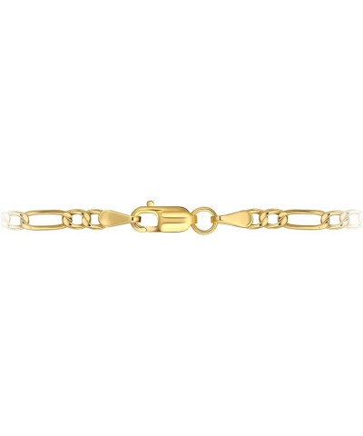 14K Yellow Gold 2.5mm, 3.5mm, 4.5mm, or 5.5mm Figaro Link Chain Bracelet- Made in Italy- Unisex Gold Figaro Bracelet 7 2.5MM ...