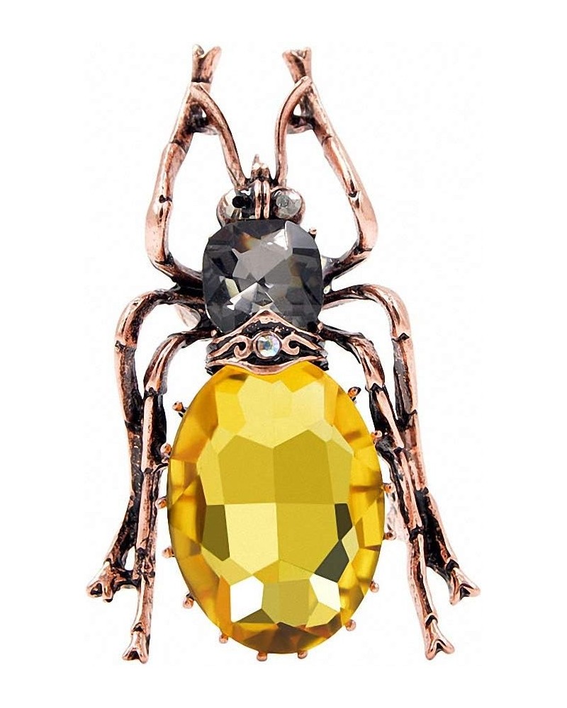 3 Colors Crystal Large Beetle Brooches Women Bug Brooch Pin Insect Brooch Pin Jewelry yellow $10.62 Brooches & Pins