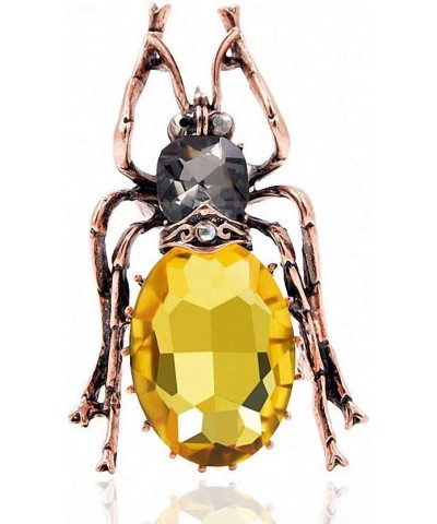 3 Colors Crystal Large Beetle Brooches Women Bug Brooch Pin Insect Brooch Pin Jewelry yellow $10.62 Brooches & Pins