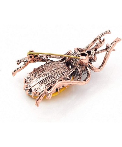 3 Colors Crystal Large Beetle Brooches Women Bug Brooch Pin Insect Brooch Pin Jewelry yellow $10.62 Brooches & Pins